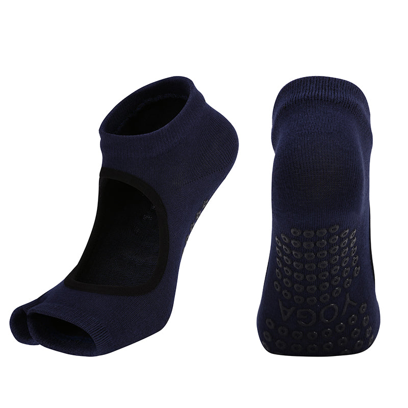 【Yoga Socks】J3青黑-女士二指瑜伽普拉提运动袜