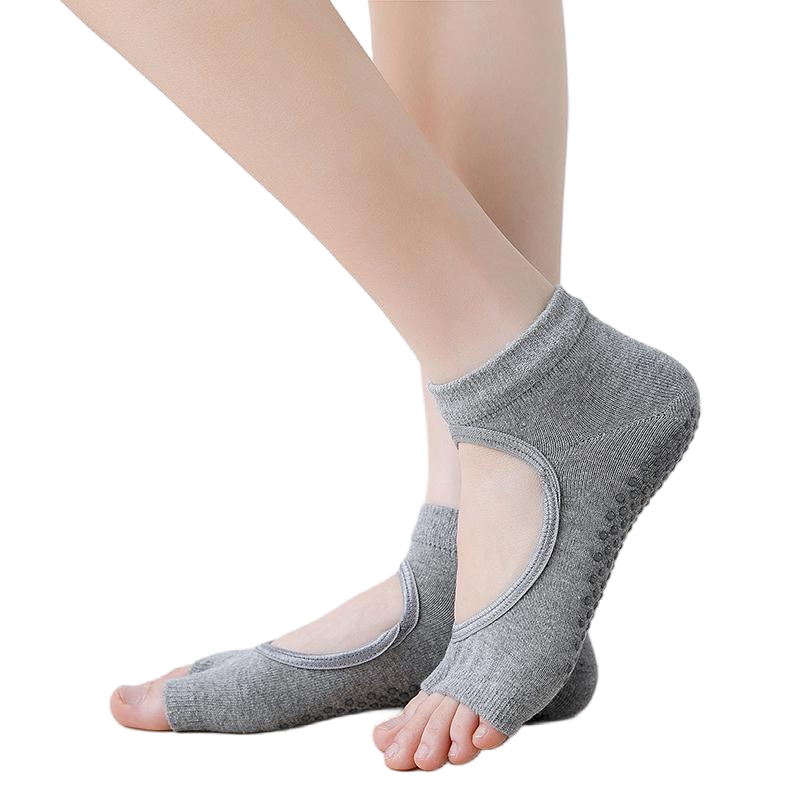 【Yoga Socks】J1浅麻灰-女士二指瑜伽普拉提运动袜