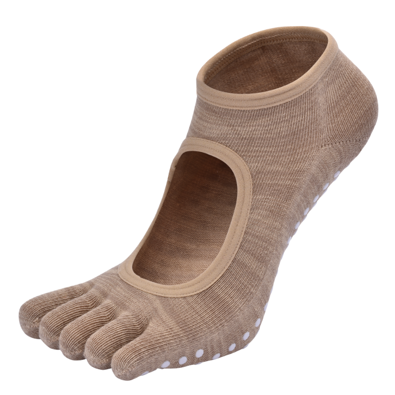 【Yoga Socks】V7米色-女士段色瑜伽普拉提运动袜