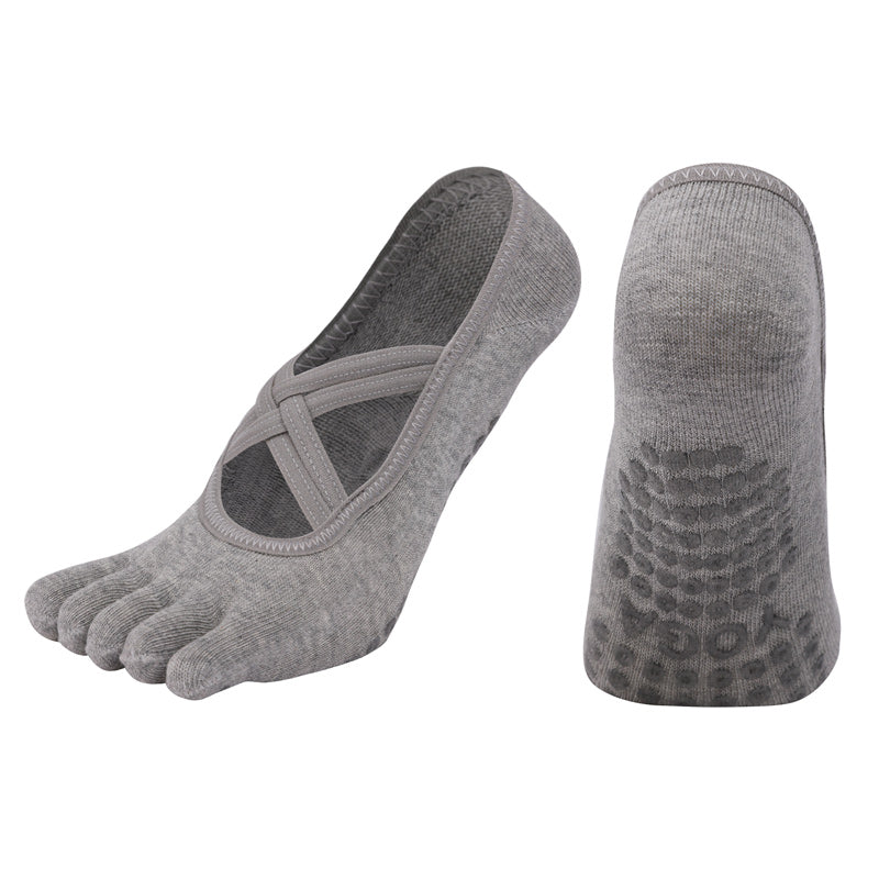【Yoga Socks】W2浅麻灰-女士五指瑜伽普拉提运动袜