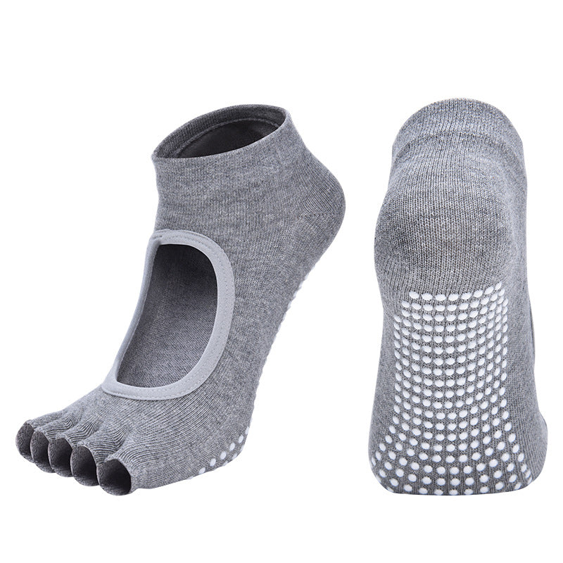 【Yoga Socks】F1浅麻灰-女士半趾瑜伽普拉提运动袜