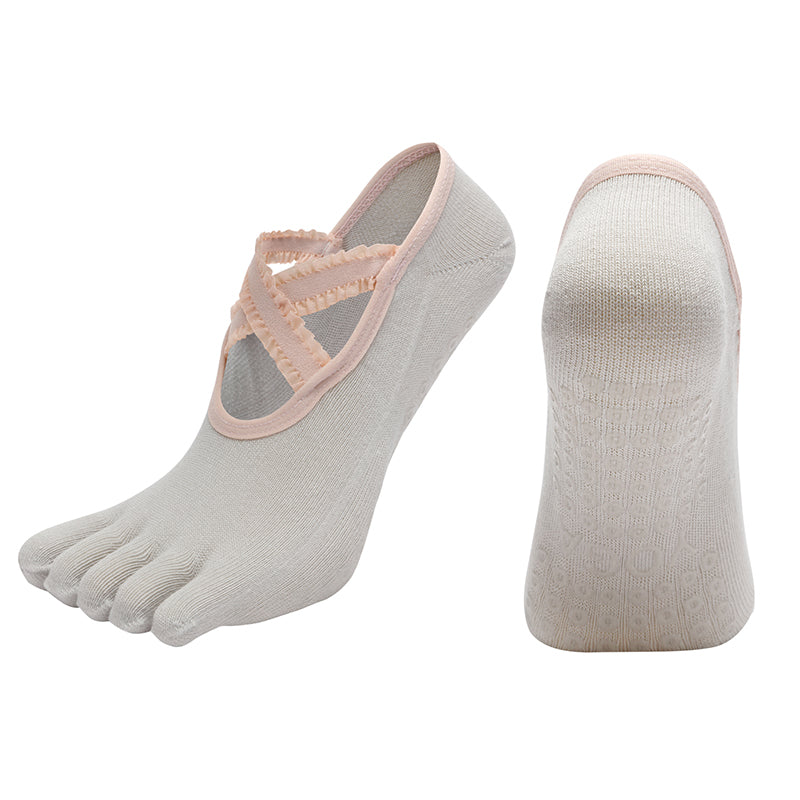 【Yoga Socks】W1浅灰-女士五指瑜伽普拉提运动袜