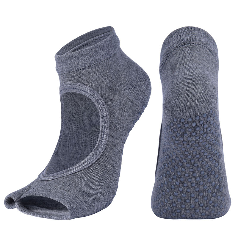 【Yoga Socks】J1浅麻灰-女士二指瑜伽普拉提运动袜