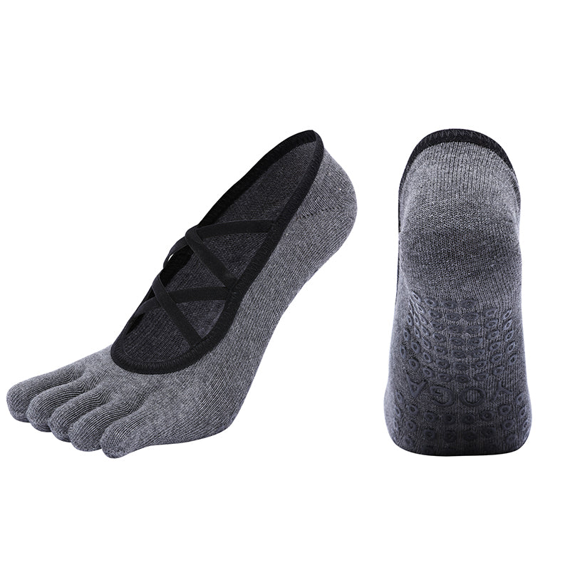 【Yoga Socks】W3深麻灰-女士五指瑜伽普拉提运动袜