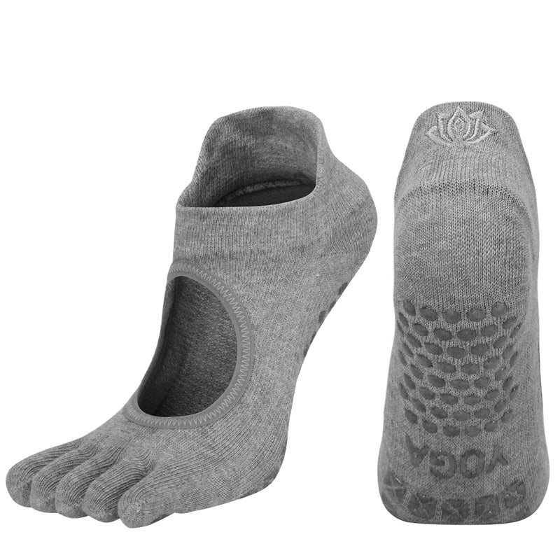 【Yoga Socks】V1浅麻灰-女士五指瑜伽普拉提运动袜