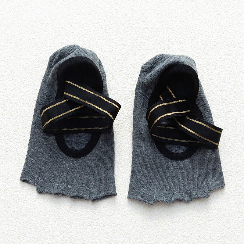 【Yoga Socks】T4深麻灰-女士半趾瑜伽普拉提运动袜