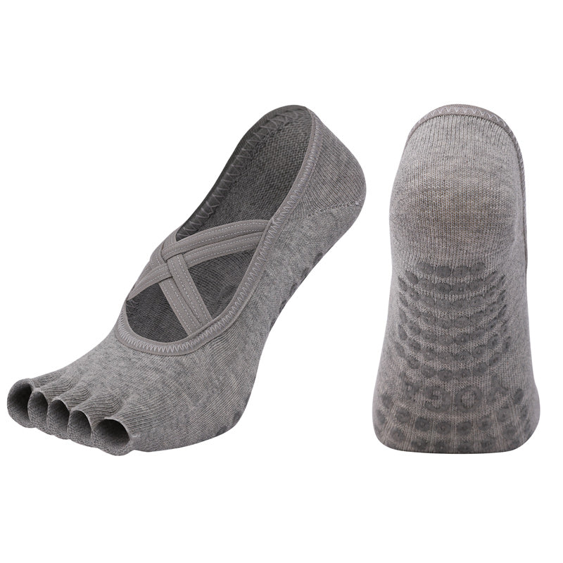 【Yoga Socks】T2浅麻灰-女士半趾瑜伽普拉提运动袜