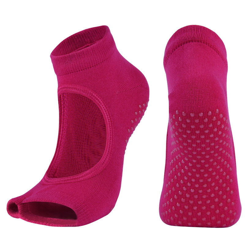 【Yoga Socks】J1玫红-女士二指瑜伽普拉提运动袜