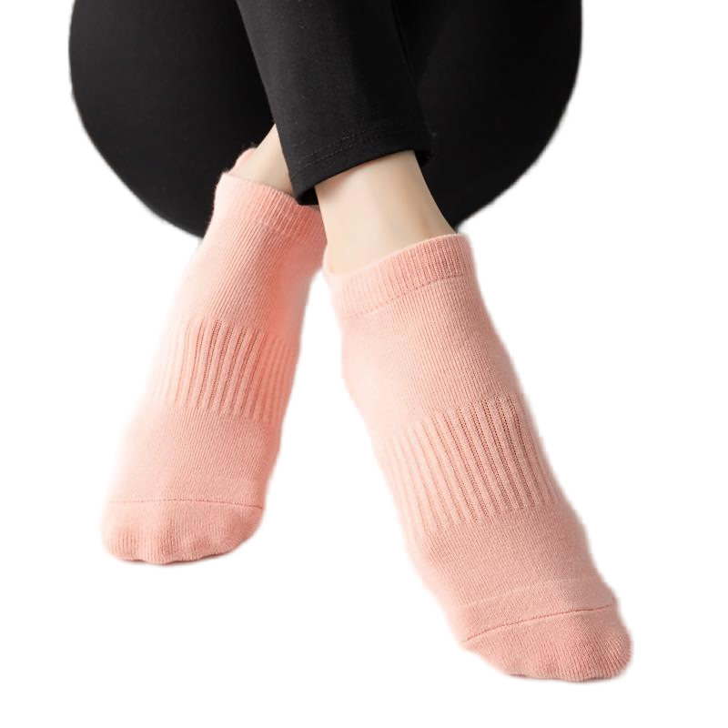 【Yoga Socks】D1珊瑚橙-女士毛圈圆头瑜伽普拉提运动袜