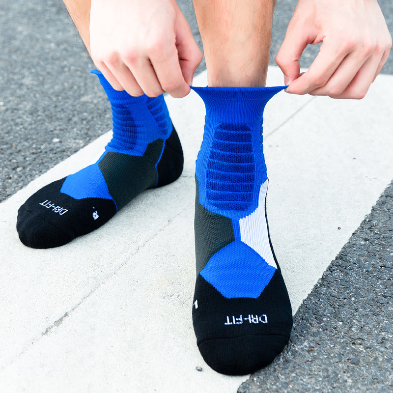 【Basketball Socks】B2蓝色-男士毛圈中筒篮球运动袜