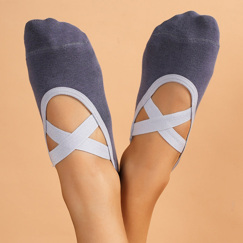 【Yoga Socks】H2碳灰-女士圆头瑜伽普拉提运动袜