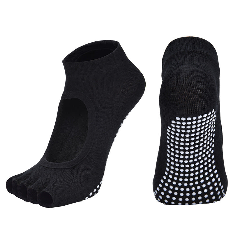【Yoga Socks】F1黑色-女士半趾瑜伽普拉提运动袜