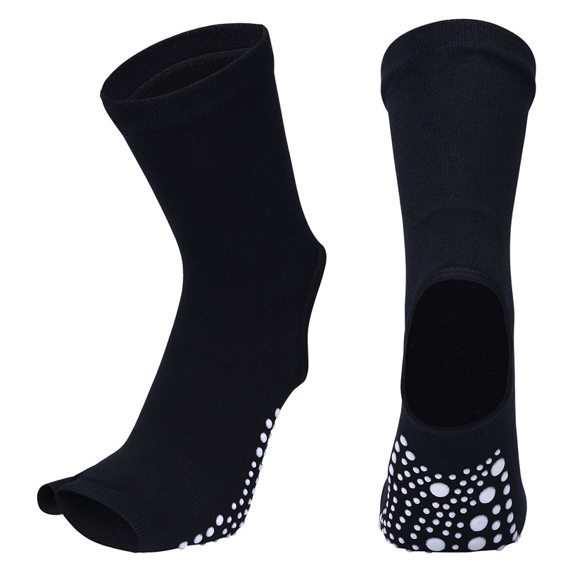 【Yoga Socks】J6黑色-女士长筒二指瑜伽普拉提运动袜
