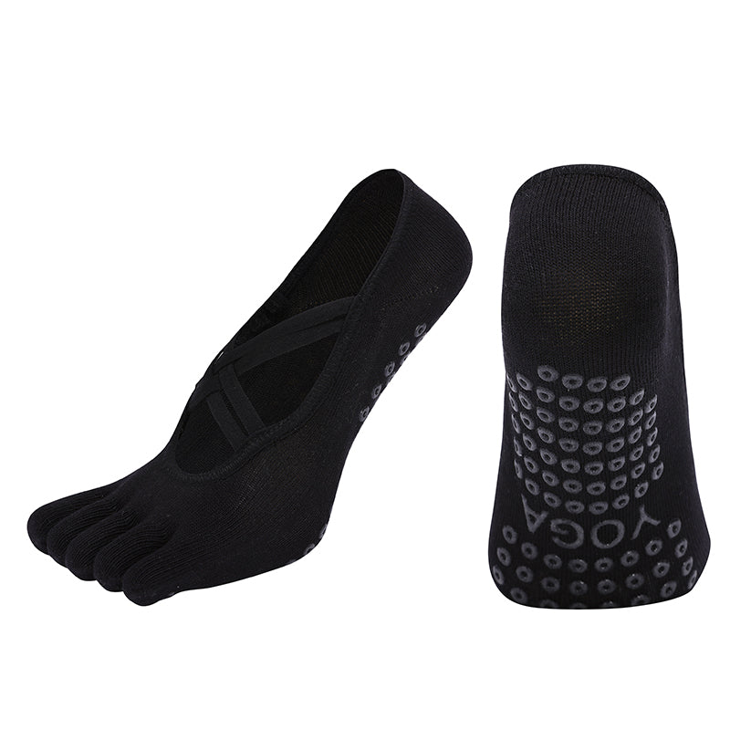 【Yoga Socks】W2黑色-女士五指瑜伽普拉提运动袜