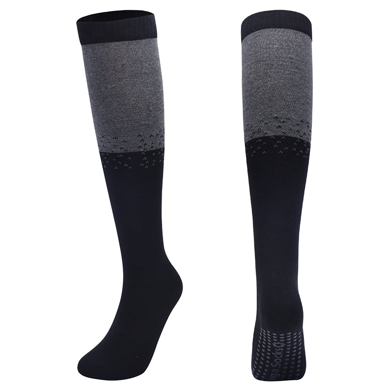 【Yoga Socks】Y1黑灰-女士撞色长筒圆头瑜伽普拉提运动袜