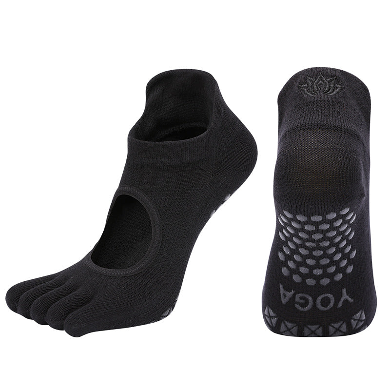 【Yoga Socks】V1黑色-女士五指瑜伽普拉提运动袜