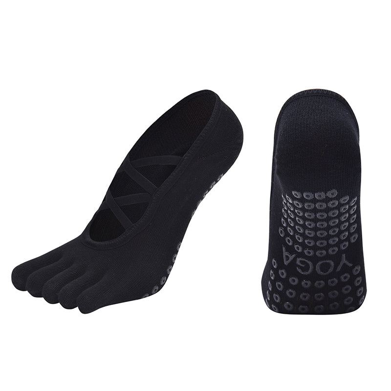 【Yoga Socks】W3黑色-女士五指瑜伽普拉提运动袜