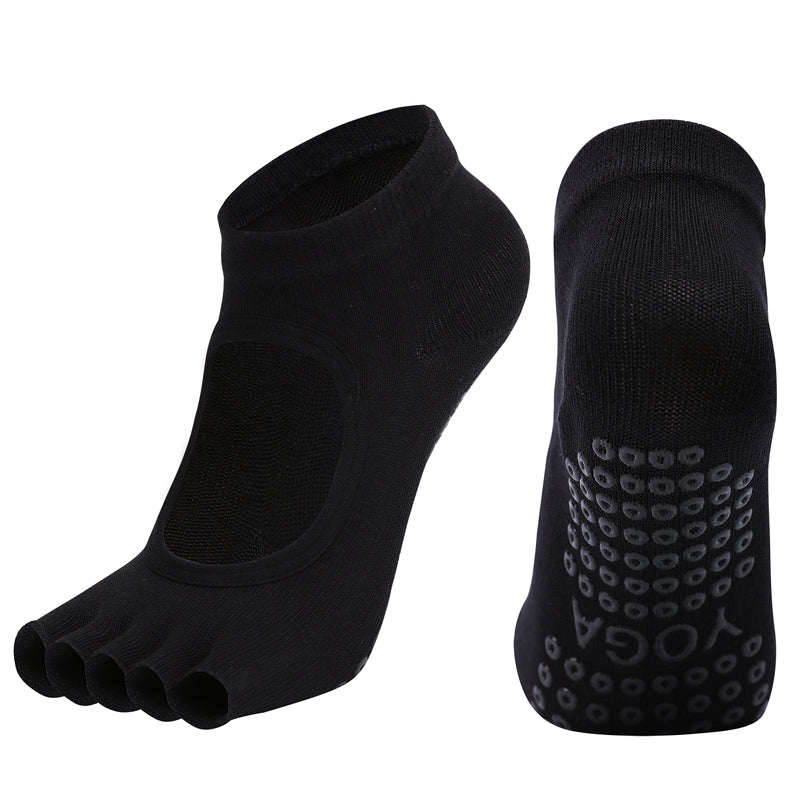 【Yoga Socks】F2黑色-女士半趾瑜伽普拉提运动袜
