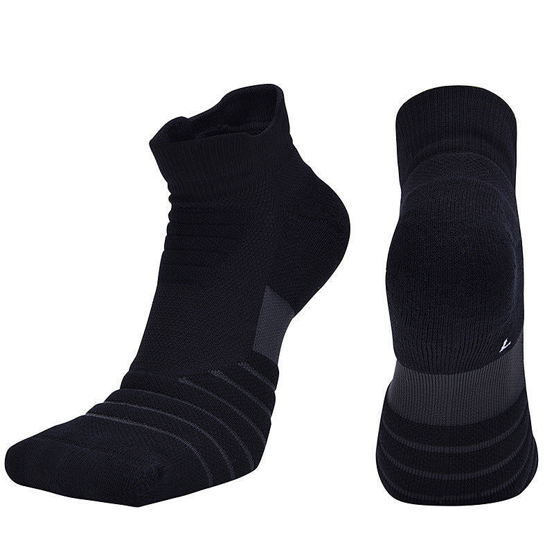 【Basketball Socks】C1黑色-男女通用毛圈短筒篮球运动袜