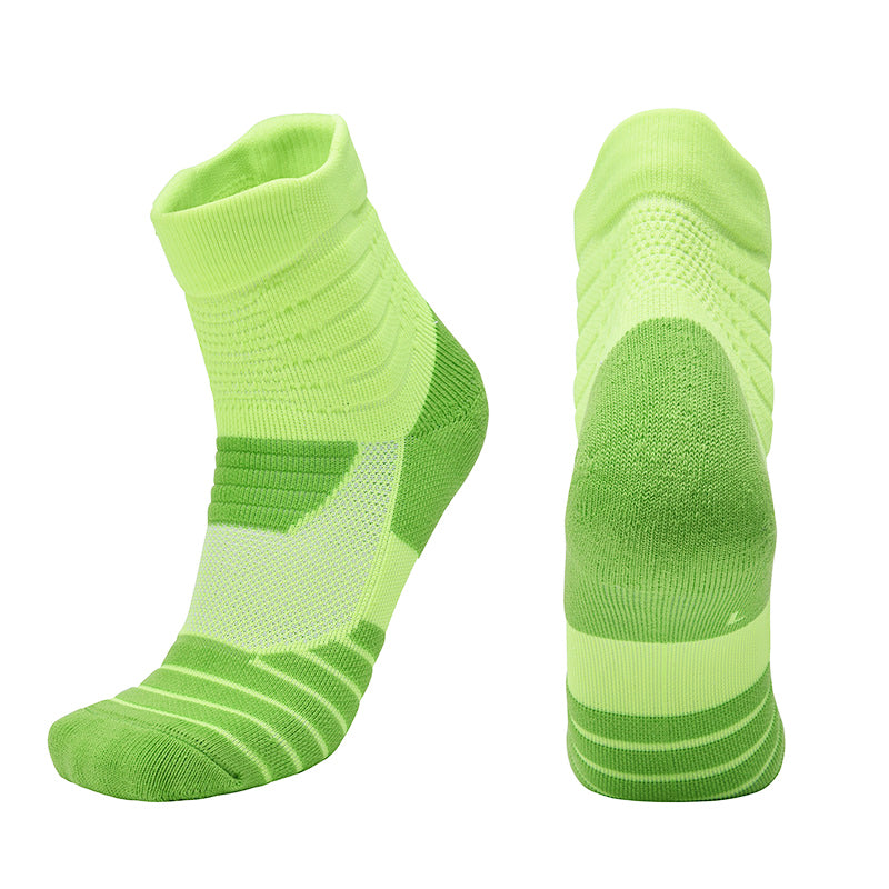 【Basketball Socks】E1绿色-男女通用毛圈中筒篮球运动袜