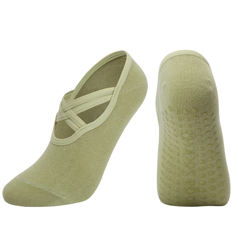 【Yoga Socks】H7绿色-女士圆头瑜伽普拉提运动袜