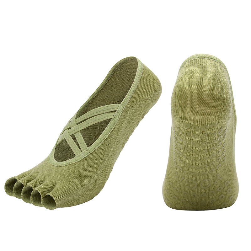 【Yoga Socks】T2绿色-女士半趾瑜伽普拉提运动袜