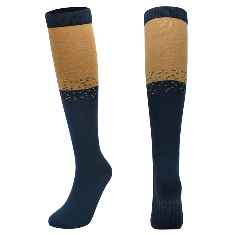 【Yoga Socks】Y1绿黄-女士撞色长筒圆头瑜伽普拉提运动袜