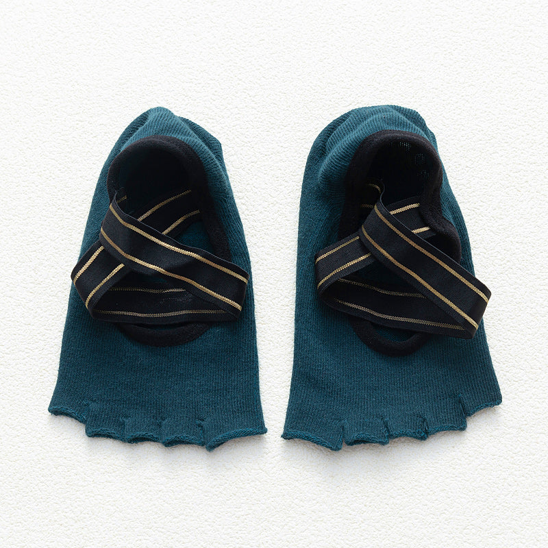 【Yoga Socks】T4墨绿-女士半趾瑜伽普拉提运动袜