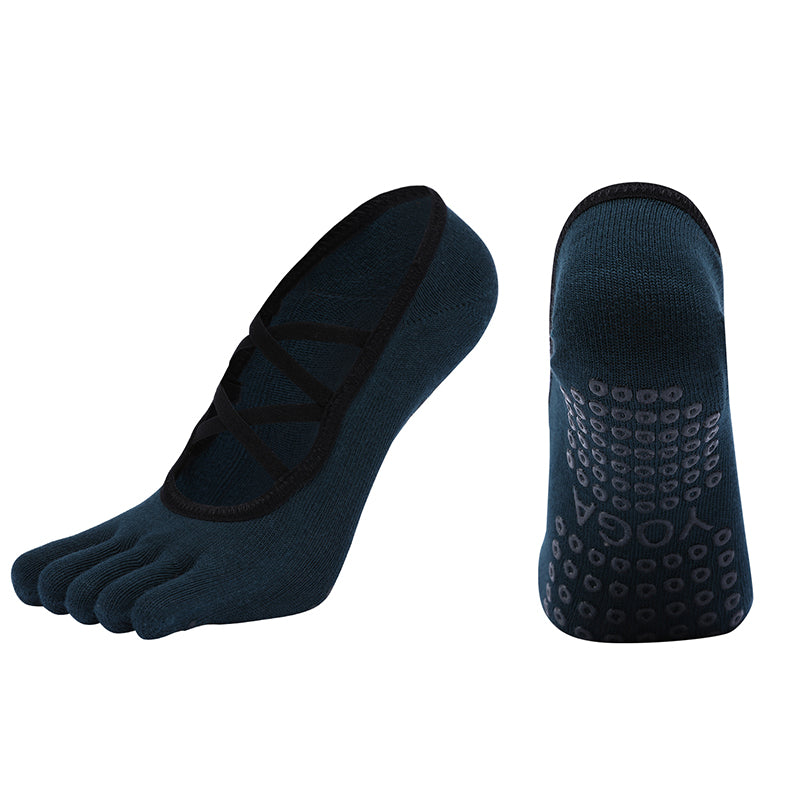 【Yoga Socks】W3墨绿-女士五指瑜伽普拉提运动袜