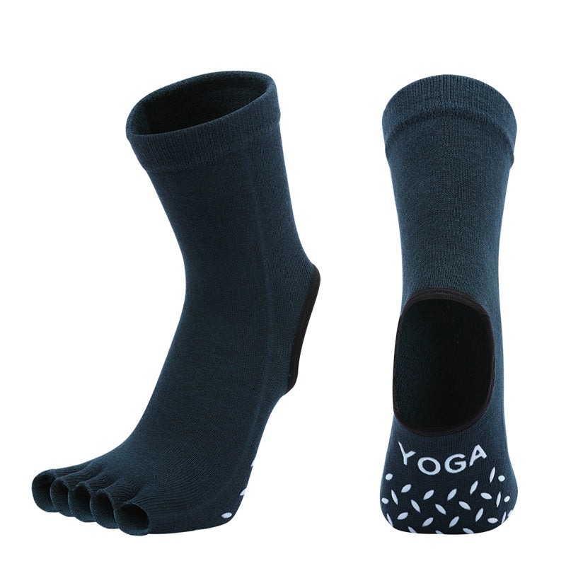 【Yoga Socks】M1墨绿-女士长筒半趾瑜伽普拉提运动袜