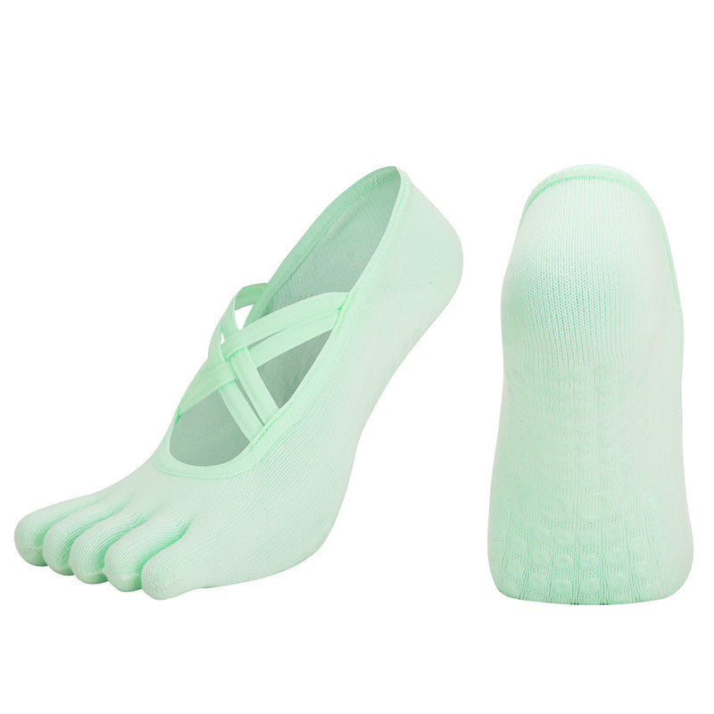 【Yoga Socks】W2碧绿-女士五指瑜伽普拉提运动袜