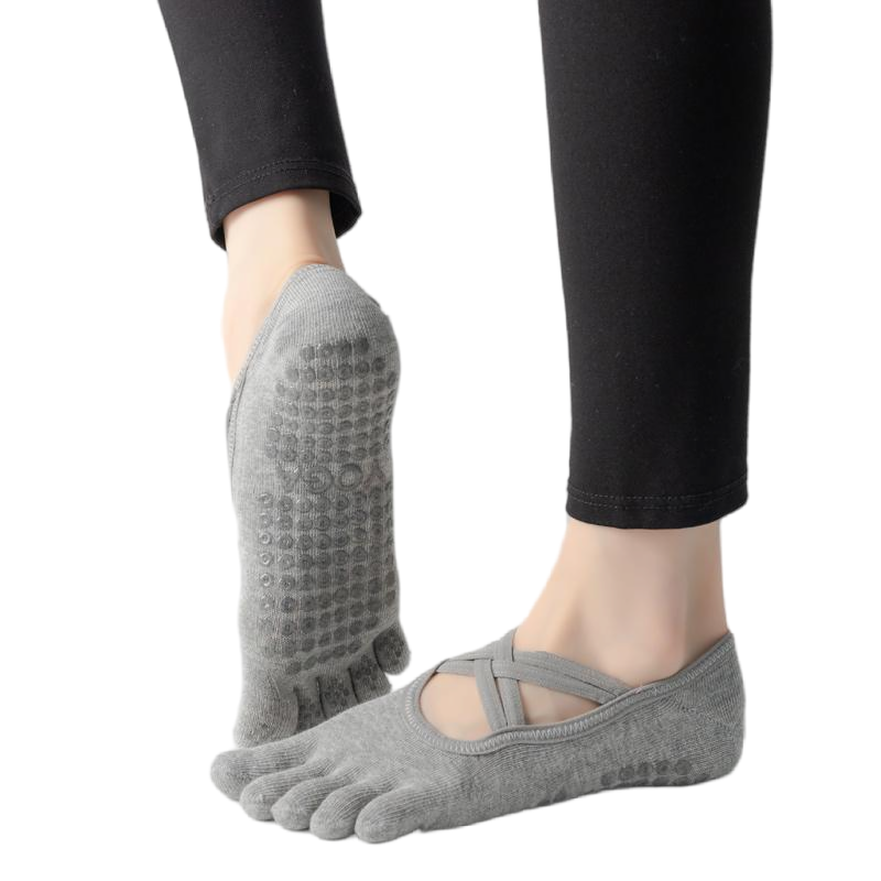 【Yoga Socks】W2浅麻灰-女士五指瑜伽普拉提运动袜