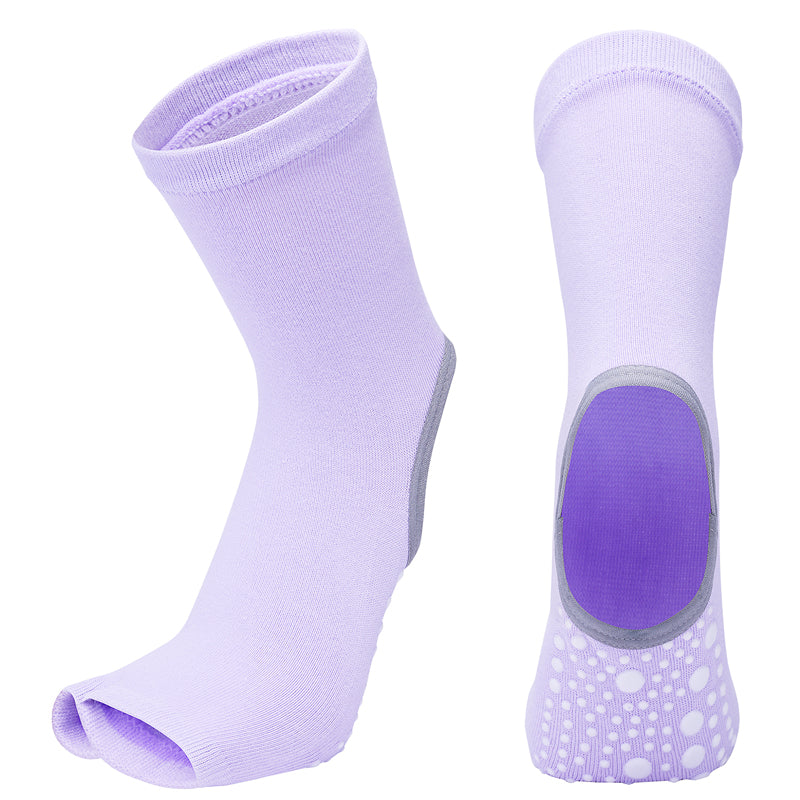 【Yoga Socks】J6浅紫-女士长筒二指瑜伽普拉提运动袜