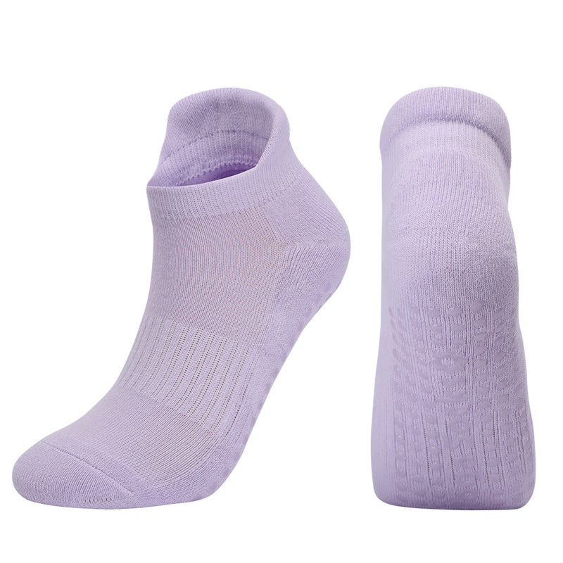 【Yoga Socks】D9浅紫-女士毛圈圆头瑜伽普拉提运动袜