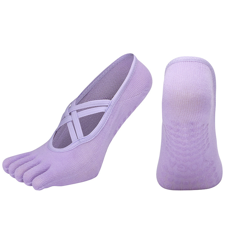 【Yoga Socks】W2浅紫-女士五指瑜伽普拉提运动袜