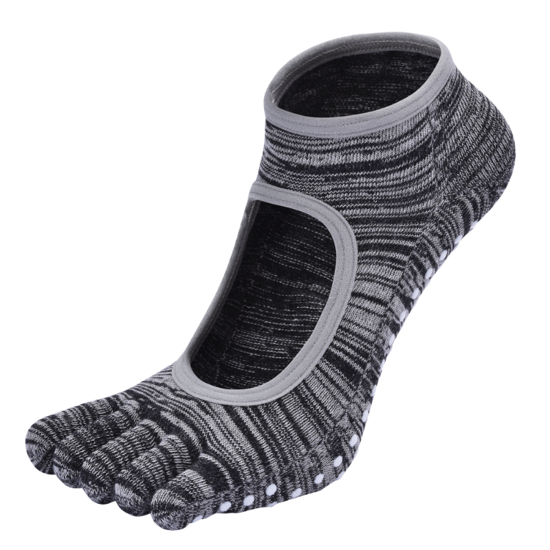 【Yoga Socks】V7黑灰-女士段色瑜伽普拉提运动袜