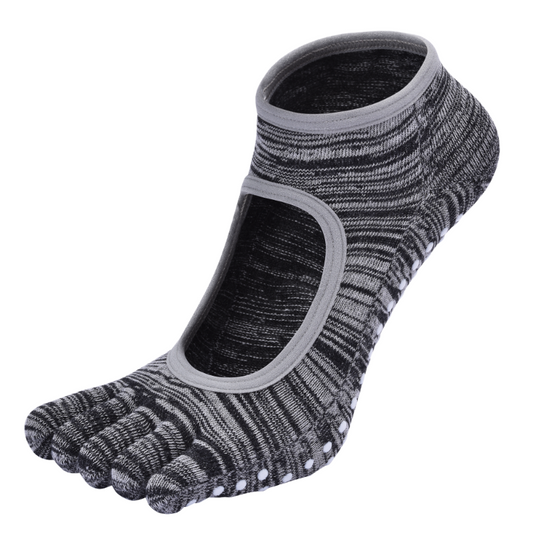 【Yoga Socks】V7黑灰-女士段色瑜伽普拉提运动袜