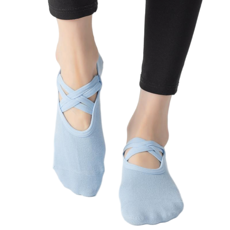 【Yoga Socks】H7浅蓝-女士圆头瑜伽普拉提运动袜