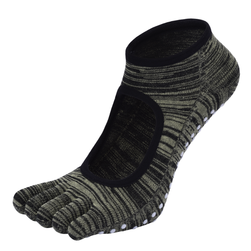 【Yoga Socks】V7绿黑-女士段色瑜伽普拉提运动袜