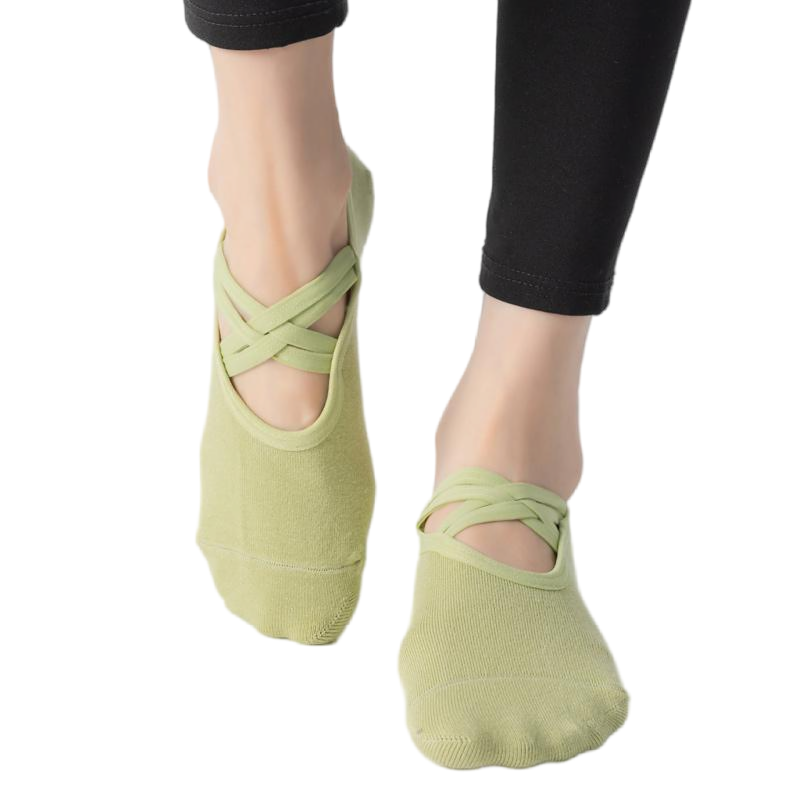 【Yoga Socks】H7绿色-女士圆头瑜伽普拉提运动袜