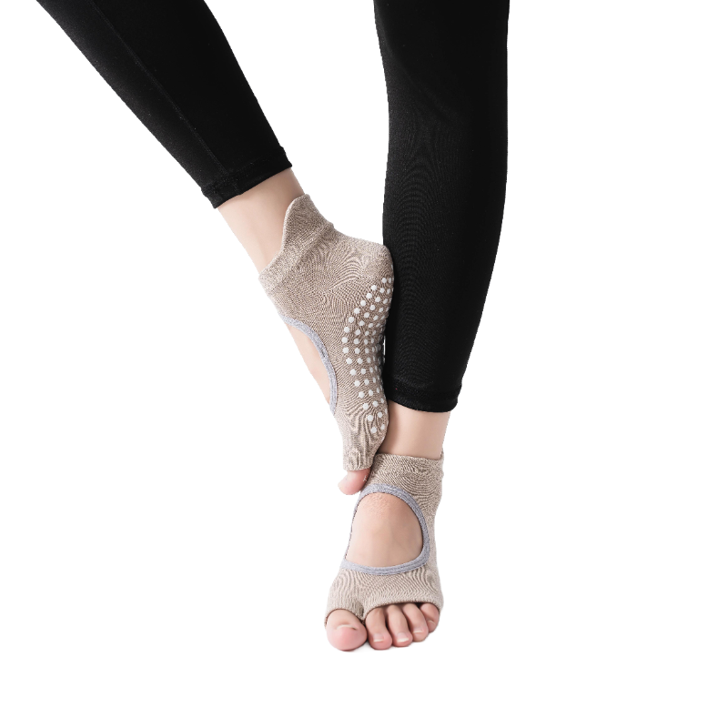 【Yoga Socks】J5米色-女士二指瑜伽普拉提运动袜
