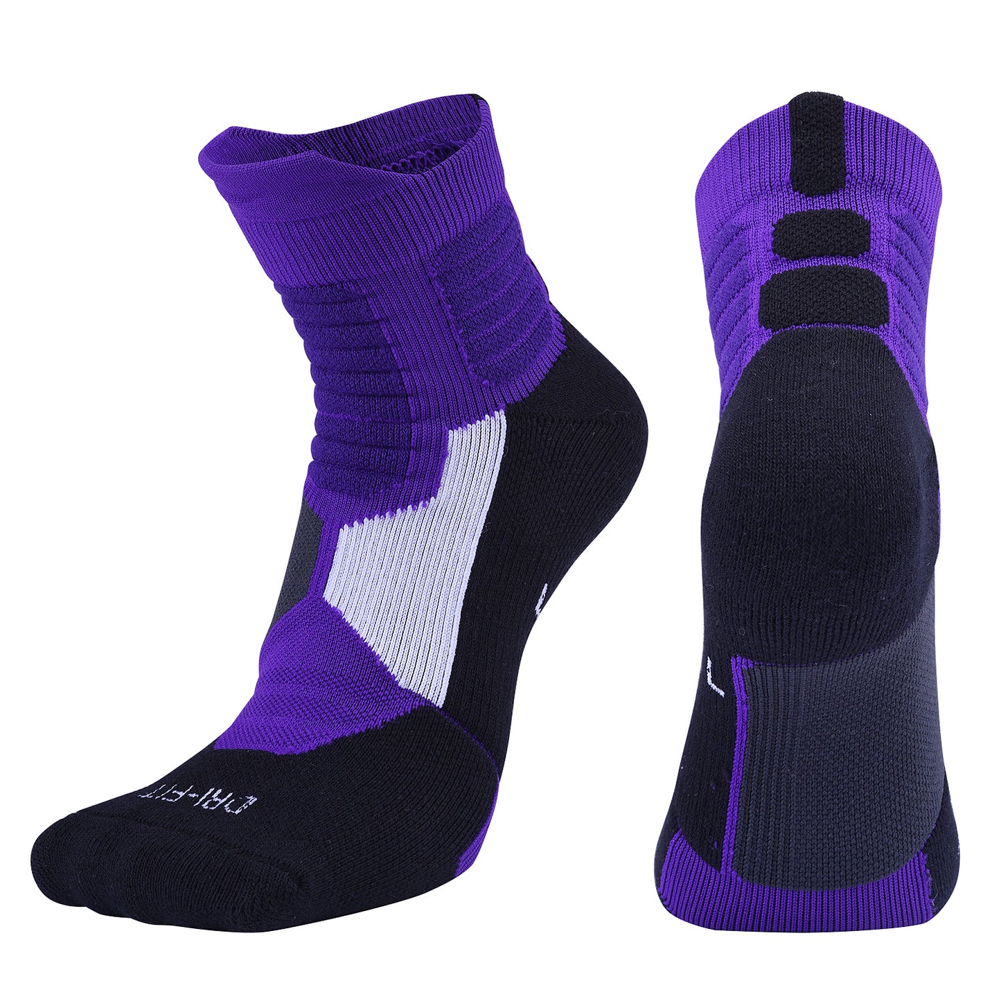 【Basketball Socks】B2紫色-男士毛圈中筒篮球运动袜