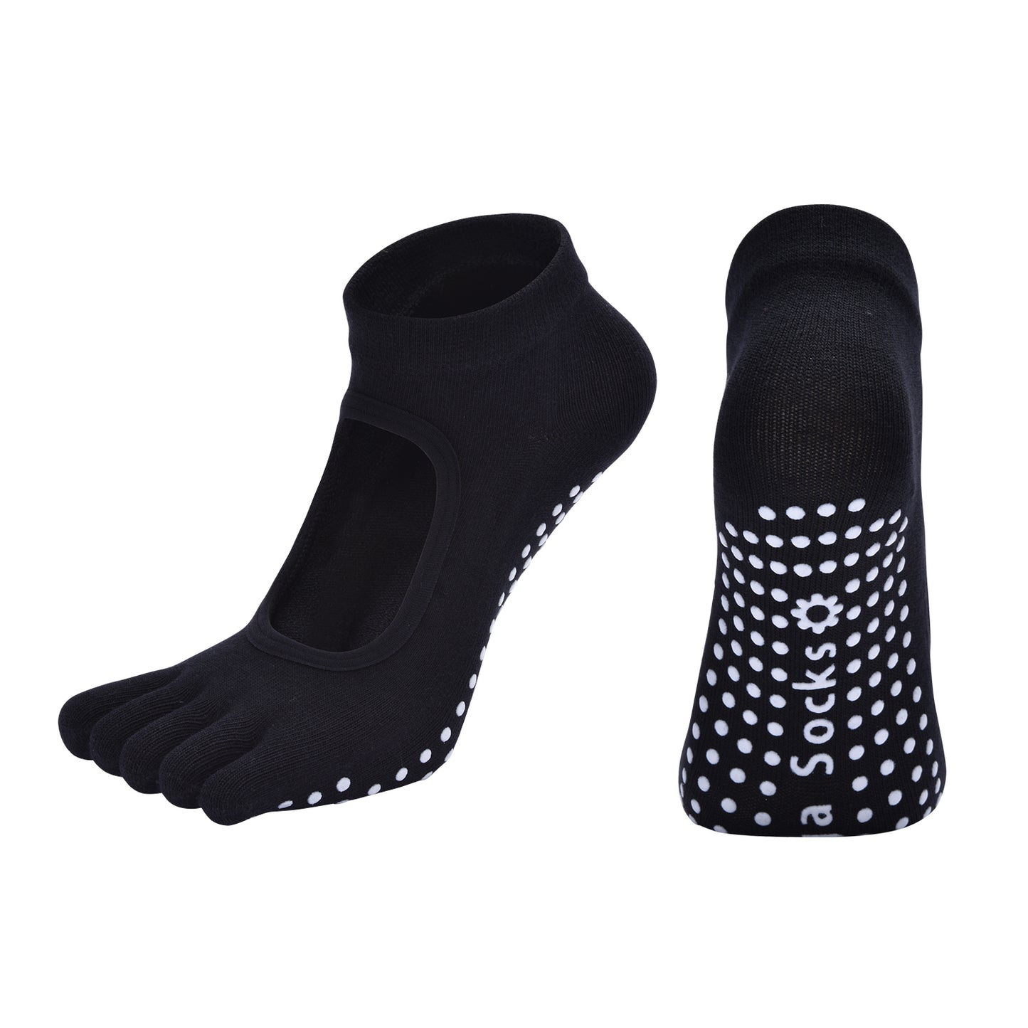 【Yoga Socks】V6黑色-女士五指瑜伽普拉提运动袜
