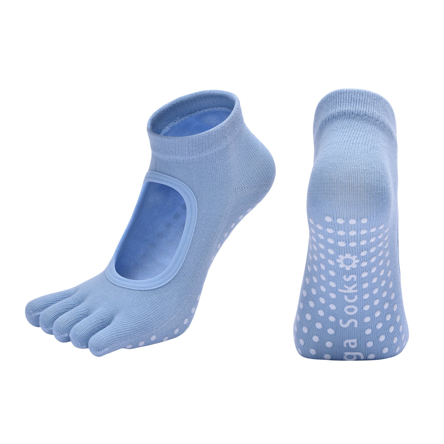 【Yoga Socks】V6浅蓝-女士五指瑜伽普拉提运动袜