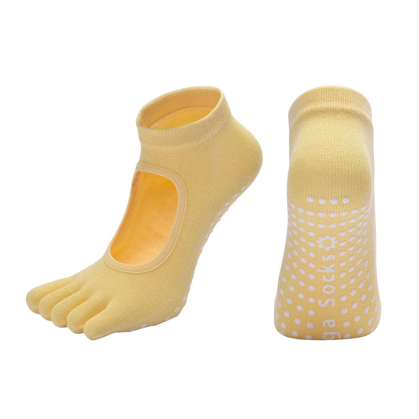 【Yoga Socks】V6黄色-女士五指瑜伽普拉提运动袜