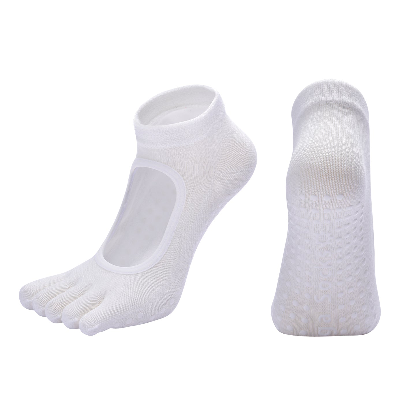 【Yoga Socks】V6白色-女士五指瑜伽普拉提运动袜