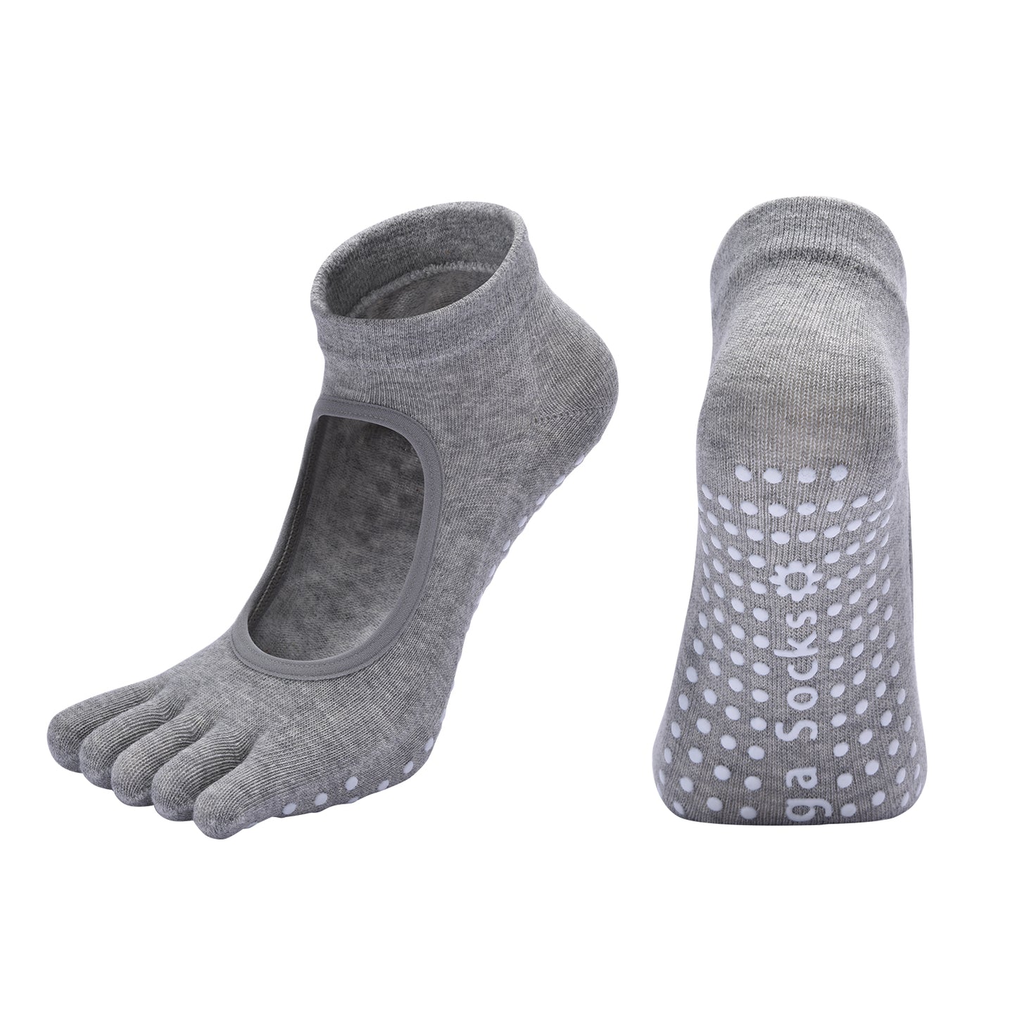 【Yoga Socks】V6浅麻灰-女士五指瑜伽普拉提运动袜