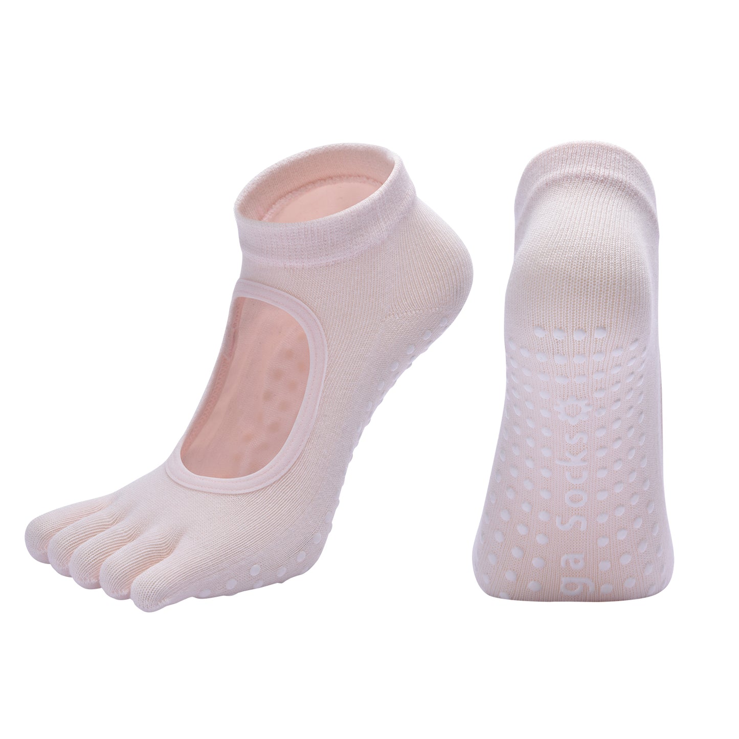【Yoga Socks】V6浅粉-女士五指瑜伽普拉提运动袜