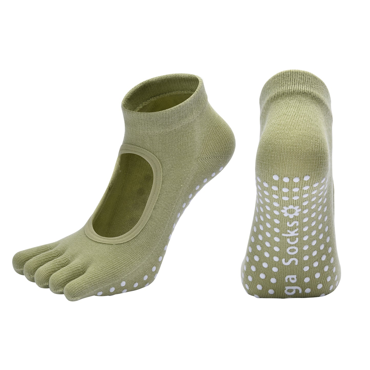【Yoga Socks】V6绿色-女士五指瑜伽普拉提运动袜