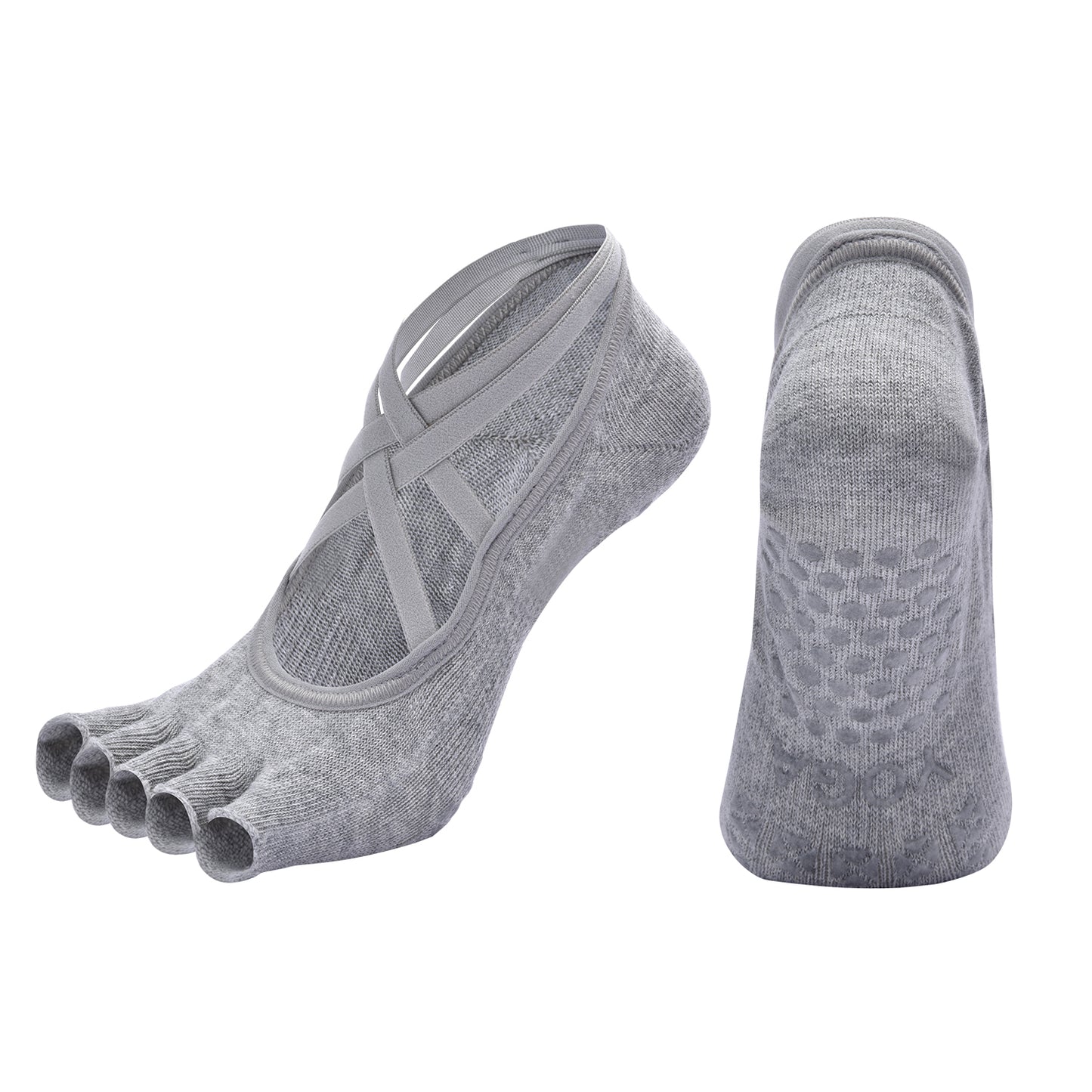 【Yoga Socks】T9浅麻灰-女士半趾瑜伽普拉提运动袜